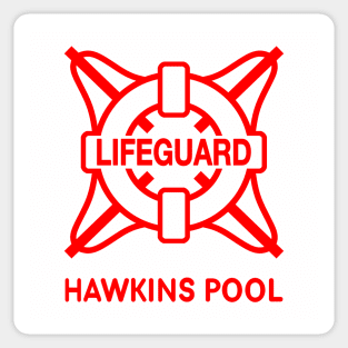 Hawkins Pool Lifeguard RED Sticker